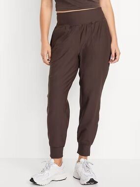 Old Navy Brown High-Waisted PowerSoft Pocket Joggers | Size Small